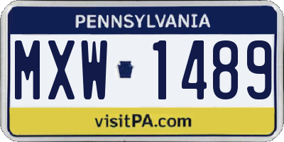 PA license plate MXW1489