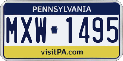 PA license plate MXW1495