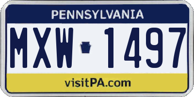 PA license plate MXW1497