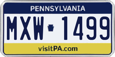 PA license plate MXW1499