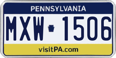 PA license plate MXW1506