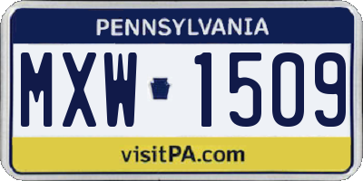 PA license plate MXW1509
