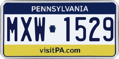 PA license plate MXW1529