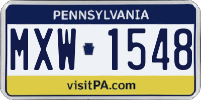 PA license plate MXW1548