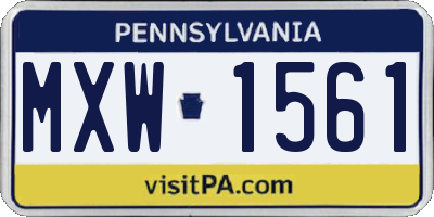 PA license plate MXW1561