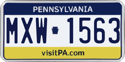 PA license plate MXW1563