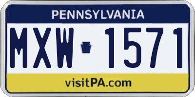 PA license plate MXW1571