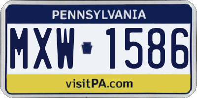 PA license plate MXW1586