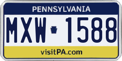 PA license plate MXW1588