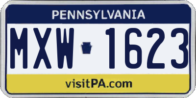 PA license plate MXW1623