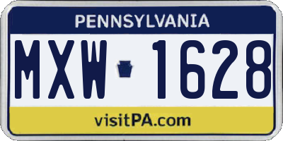 PA license plate MXW1628