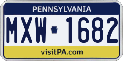 PA license plate MXW1682