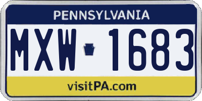 PA license plate MXW1683