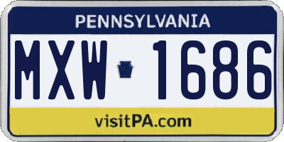 PA license plate MXW1686
