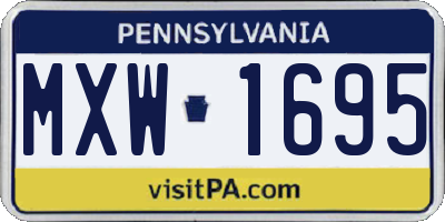 PA license plate MXW1695