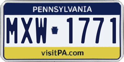 PA license plate MXW1771