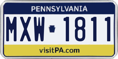 PA license plate MXW1811