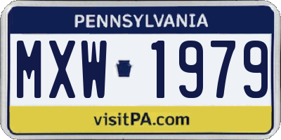 PA license plate MXW1979