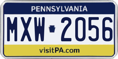 PA license plate MXW2056