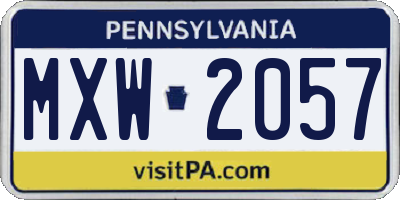 PA license plate MXW2057