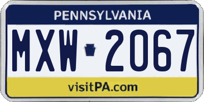 PA license plate MXW2067