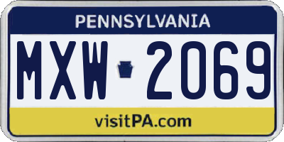 PA license plate MXW2069