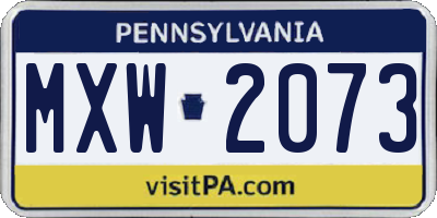 PA license plate MXW2073