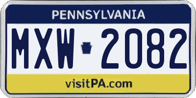 PA license plate MXW2082