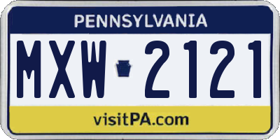PA license plate MXW2121
