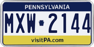 PA license plate MXW2144