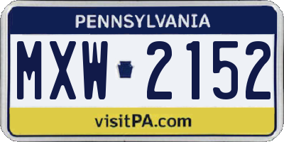 PA license plate MXW2152