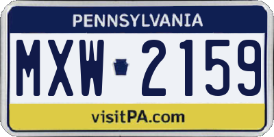PA license plate MXW2159