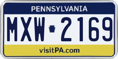 PA license plate MXW2169
