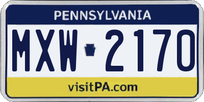 PA license plate MXW2170