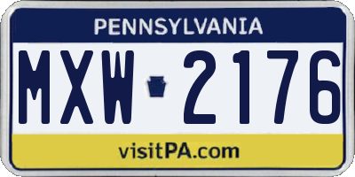PA license plate MXW2176