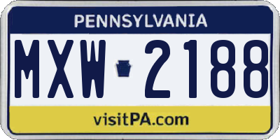 PA license plate MXW2188