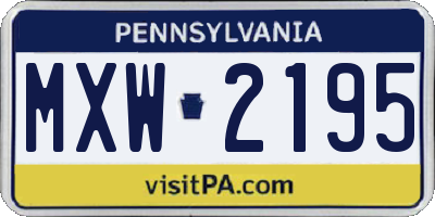PA license plate MXW2195