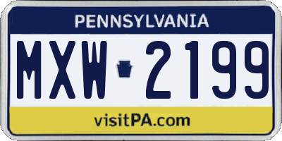 PA license plate MXW2199