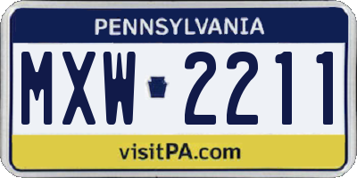PA license plate MXW2211