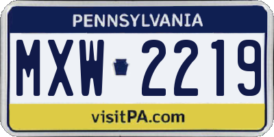 PA license plate MXW2219