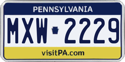 PA license plate MXW2229