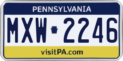 PA license plate MXW2246