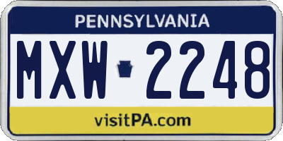 PA license plate MXW2248