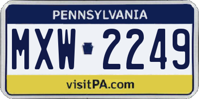 PA license plate MXW2249