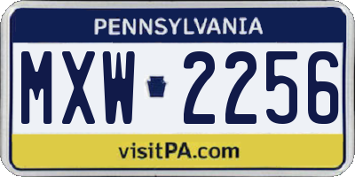PA license plate MXW2256