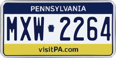 PA license plate MXW2264