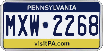 PA license plate MXW2268