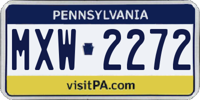 PA license plate MXW2272
