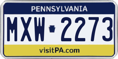 PA license plate MXW2273