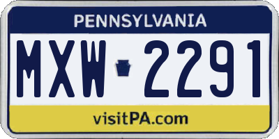 PA license plate MXW2291